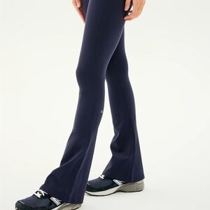 Navy Raquel High-waisted Flared Leggings
